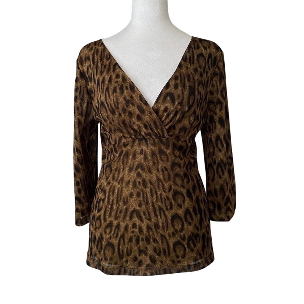 Chaps Classics leopard print top in a size 1X.